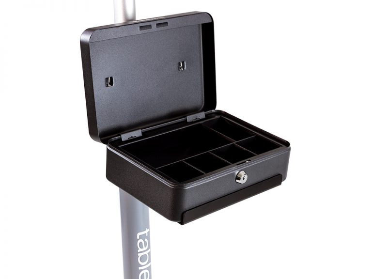 Lockable storage box with compartments