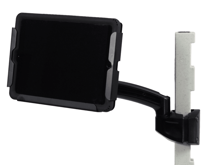 Tablet mount on adjustable arm