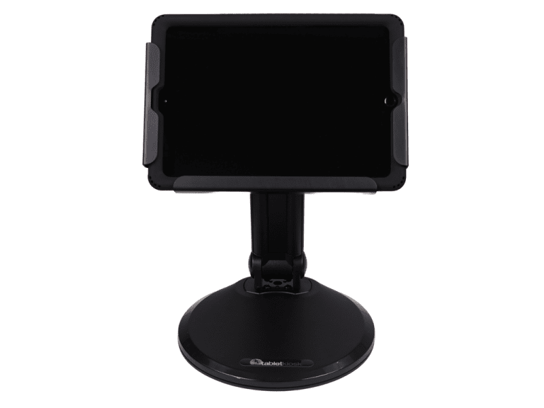 Tablet stand on black background