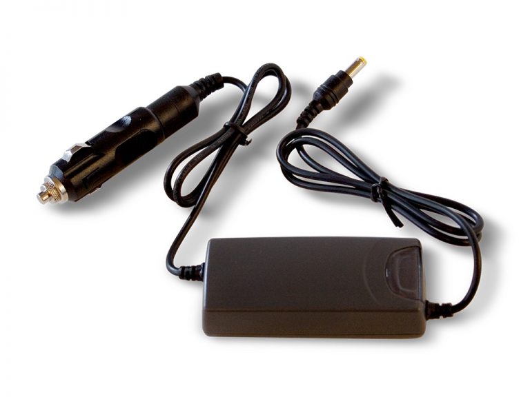 Black car charger with plug connector