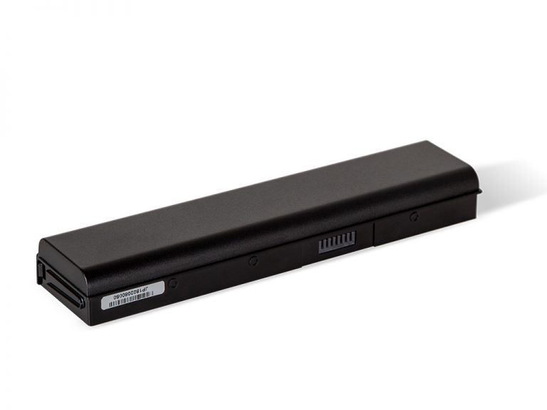 Black laptop battery on white background