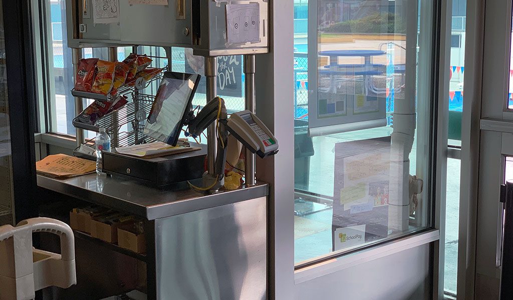Cash register and snack display