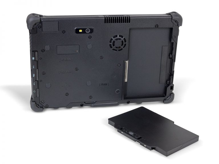 Back view of rugged tablet