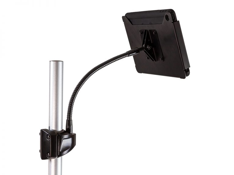 Flexible tablet holder on pole