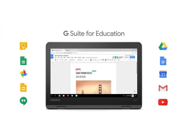 Google apps displayed on a laptop
