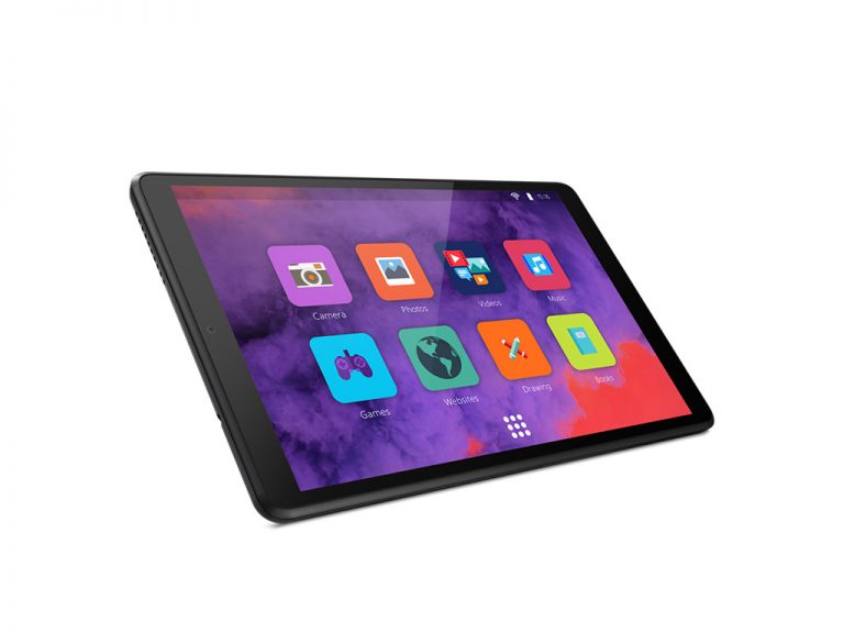 Side view of a digital tablet