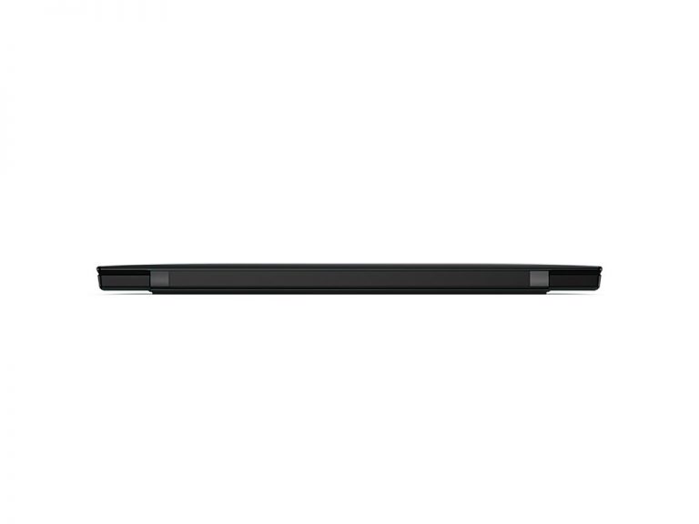 Slim black laptop profile