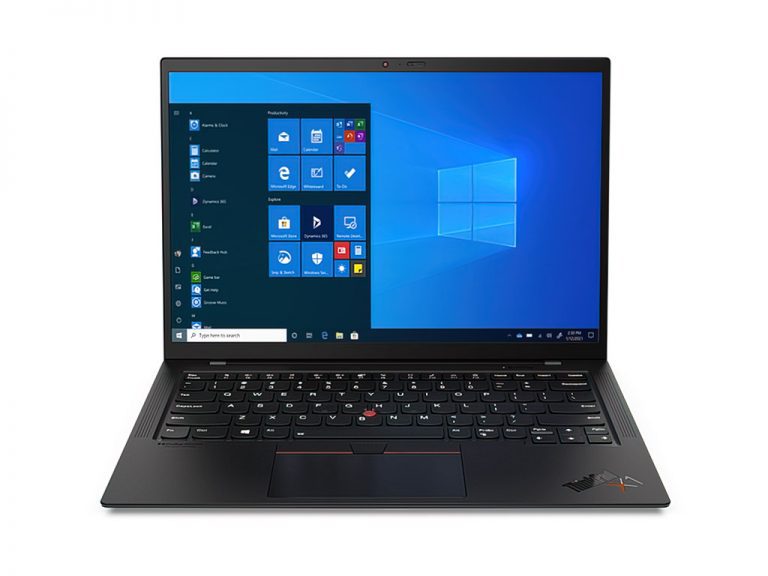 Black laptop with Windows interface