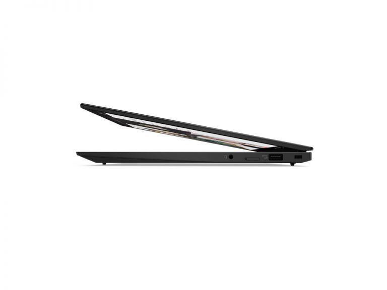 Side view of a thin laptop