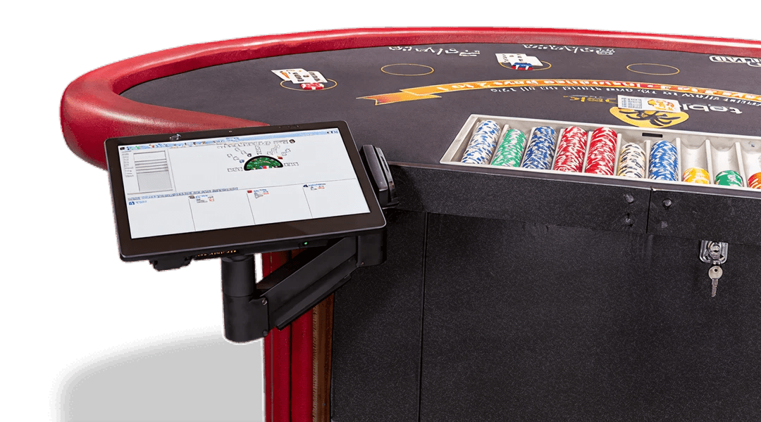 Poker table with digital display