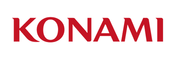 Konami logo in bold red letters