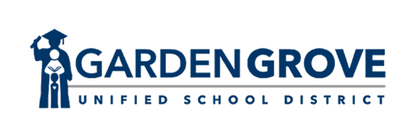 Education-themed logo with blue text