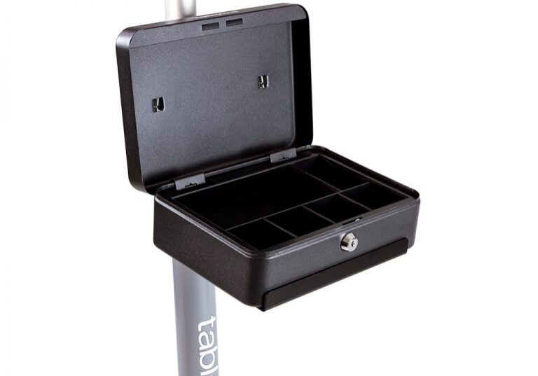 Lockable storage box with compartments