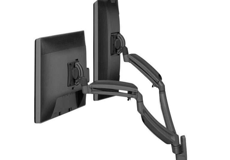 Side view of monitor mounts