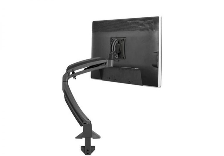 Side view of monitor arm system