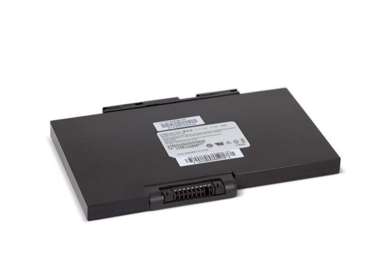 Close-up of a laptop battery