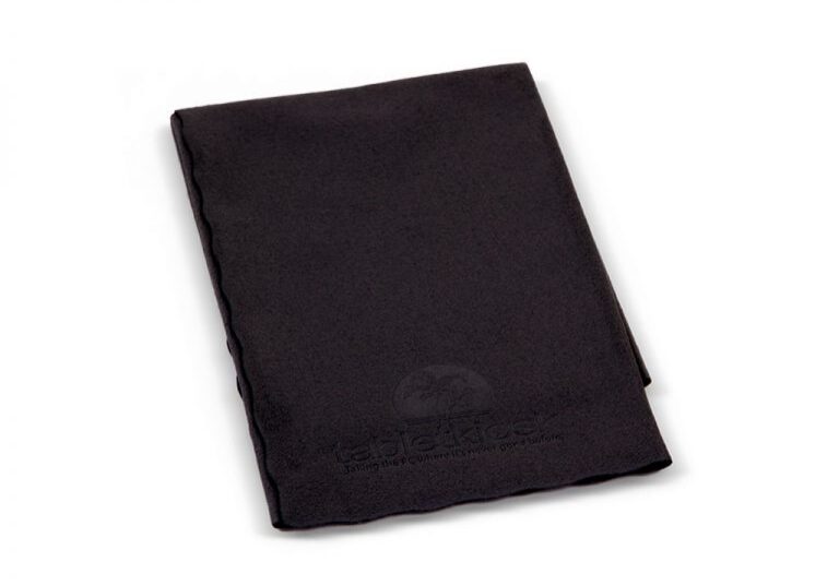 Black folded cloth on white background