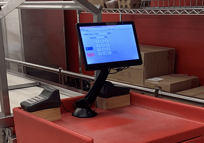 Cash register with card reader