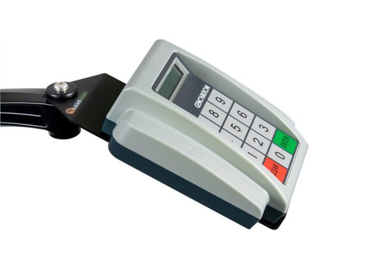 Electronic keypad with display and buttons